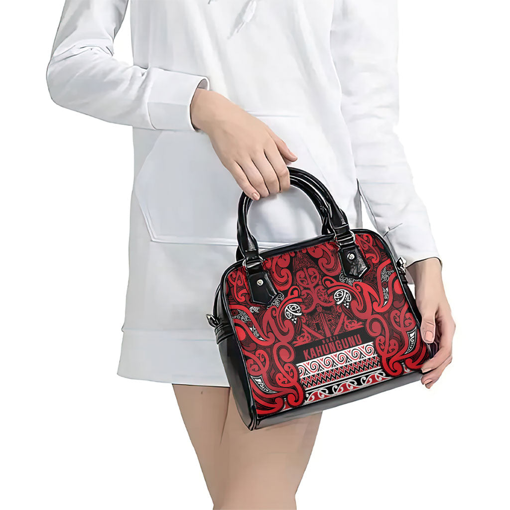 Aotearoa Iwi Ngati Kahungunu Shoulder Handbag Maori Wharenui House Tribal Pattern