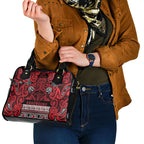 Aotearoa Iwi Ngati Kahungunu Shoulder Handbag Maori Wharenui House Tribal Pattern