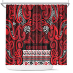 Aotearoa Iwi Ngati Kahungunu Shower Curtain Maori Wharenui House Tribal Pattern