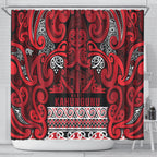 Aotearoa Iwi Ngati Kahungunu Shower Curtain Maori Wharenui House Tribal Pattern