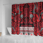 Aotearoa Iwi Ngati Kahungunu Shower Curtain Maori Wharenui House Tribal Pattern
