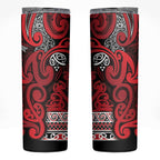 Aotearoa Iwi Ngati Kahungunu Skinny Tumbler Maori Wharenui House Tribal Pattern