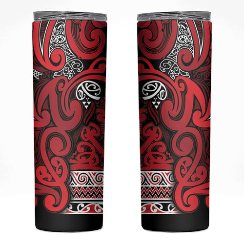 Aotearoa Iwi Ngati Kahungunu Skinny Tumbler Maori Wharenui House Tribal Pattern