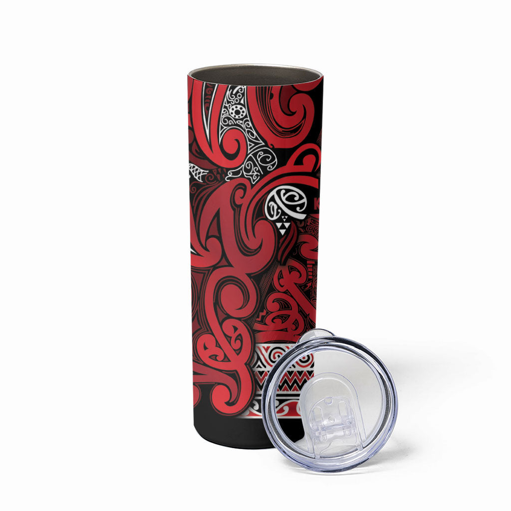 Aotearoa Iwi Ngati Kahungunu Skinny Tumbler Maori Wharenui House Tribal Pattern