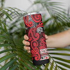 Aotearoa Iwi Ngati Kahungunu Skinny Tumbler Maori Wharenui House Tribal Pattern