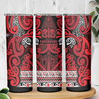 Aotearoa Iwi Ngati Kahungunu Skinny Tumbler Maori Wharenui House Tribal Pattern