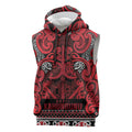 Aotearoa Iwi Ngati Kahungunu Sleeveless Hoodie Maori Wharenui House Tribal Pattern