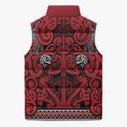 Aotearoa Iwi Ngati Kahungunu Sleeveless Puffer Jacket Maori Wharenui House Tribal Pattern