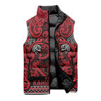 Aotearoa Iwi Ngati Kahungunu Sleeveless Puffer Jacket Maori Wharenui House Tribal Pattern