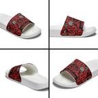 Aotearoa Iwi Ngati Kahungunu Slide Sandals Maori Wharenui House Tribal Pattern