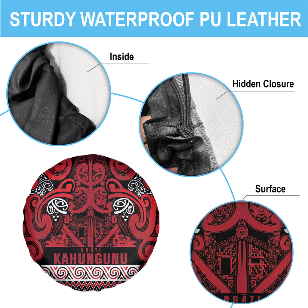 Aotearoa Iwi Ngati Kahungunu Spare Tire Cover Maori Wharenui House Tribal Pattern