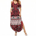 Aotearoa Iwi Ngati Kahungunu Summer Maxi Dress Maori Wharenui House Tribal Pattern