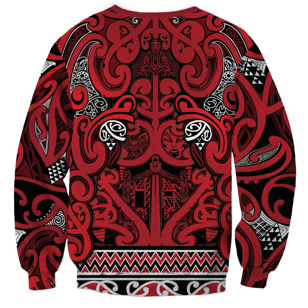 Aotearoa Iwi Ngati Kahungunu Sweatshirt Maori Wharenui House Tribal Pattern