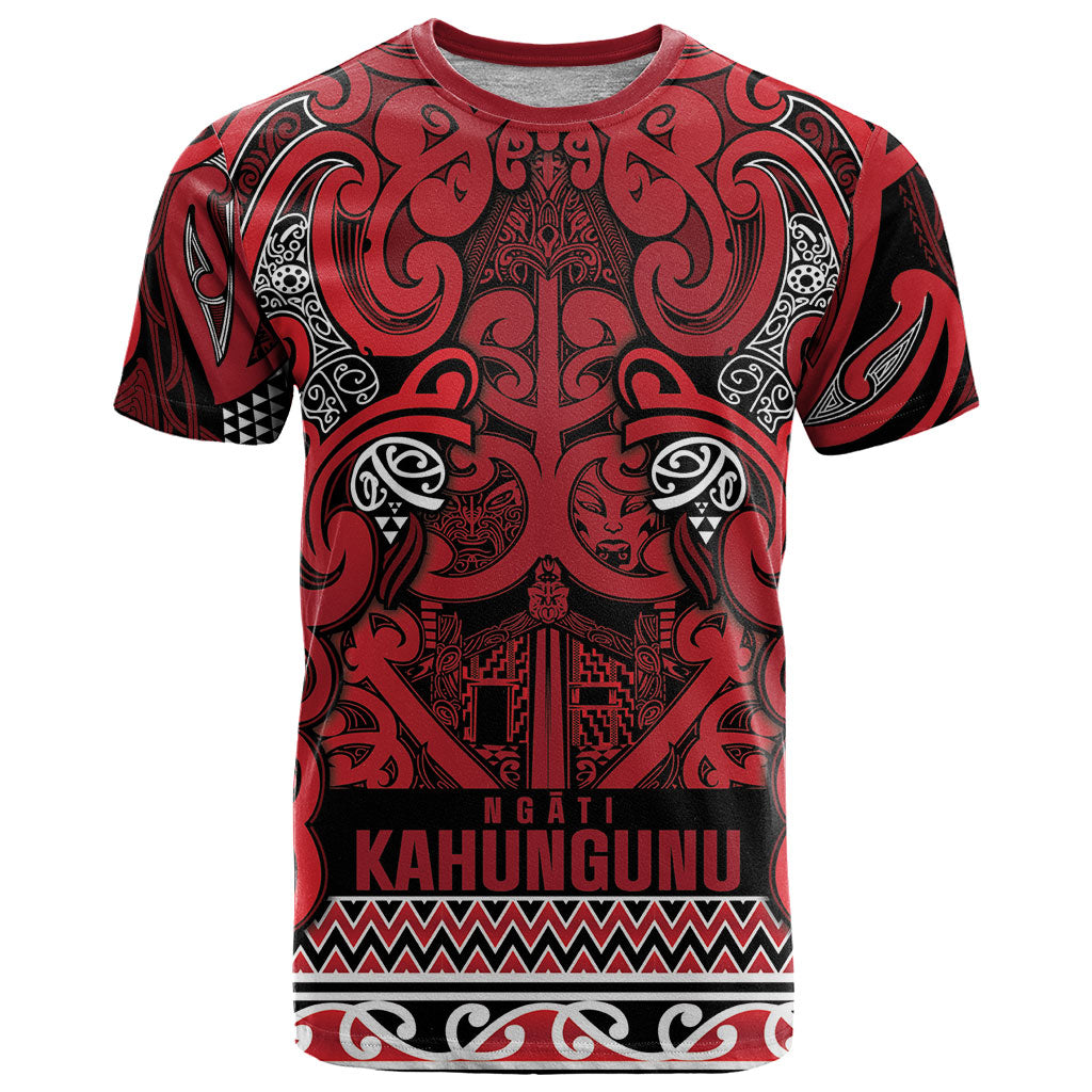 Aotearoa Iwi Ngati Kahungunu T Shirt Maori Wharenui House Tribal Pattern