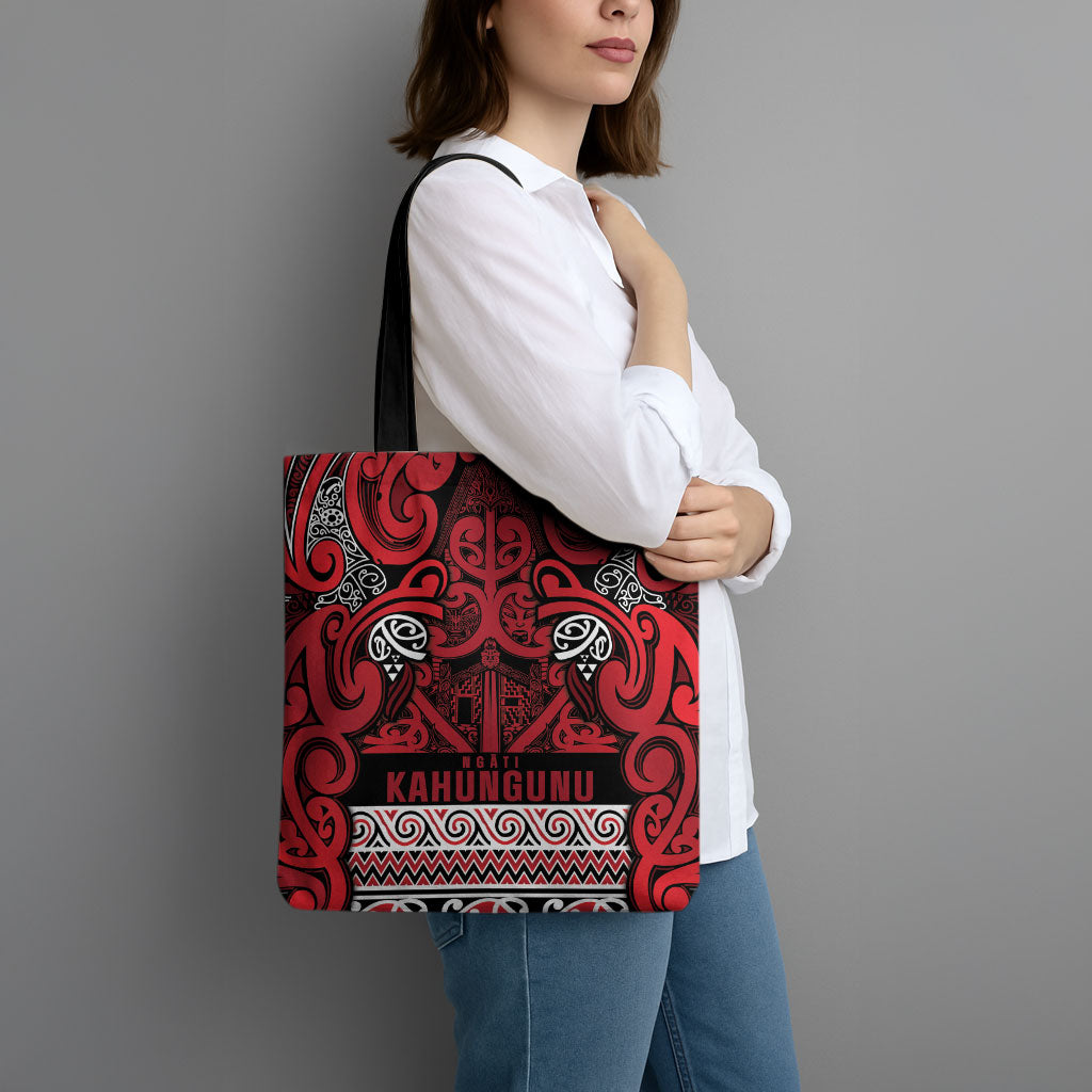 Aotearoa Iwi Ngati Kahungunu Tote Bag Maori Wharenui House Tribal Pattern