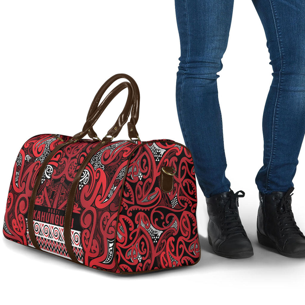 Aotearoa Iwi Ngati Kahungunu Travel Bag Maori Wharenui House Tribal Pattern