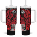 Aotearoa Iwi Ngati Kahungunu Tumbler With Handle Maori Wharenui House Tribal Pattern