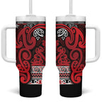 Aotearoa Iwi Ngati Kahungunu Tumbler With Handle Maori Wharenui House Tribal Pattern