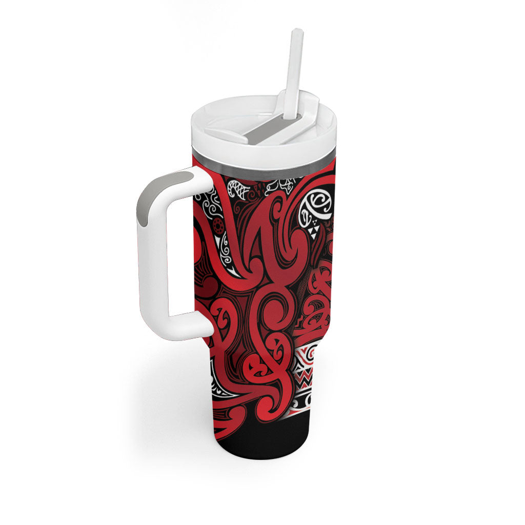 Aotearoa Iwi Ngati Kahungunu Tumbler With Handle Maori Wharenui House Tribal Pattern