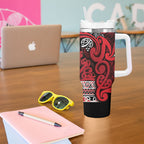 Aotearoa Iwi Ngati Kahungunu Tumbler With Handle Maori Wharenui House Tribal Pattern