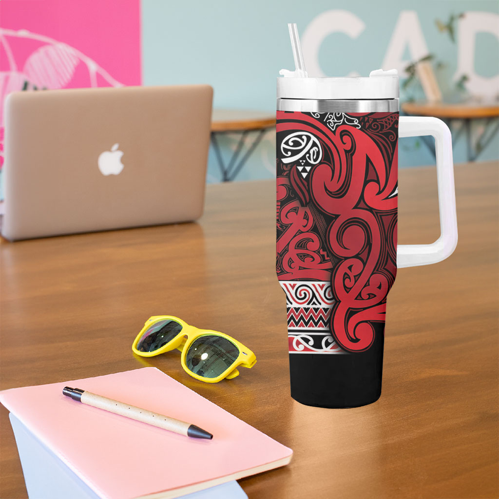 Aotearoa Iwi Ngati Kahungunu Tumbler With Handle Maori Wharenui House Tribal Pattern