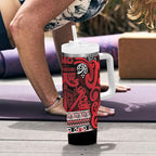 Aotearoa Iwi Ngati Kahungunu Tumbler With Handle Maori Wharenui House Tribal Pattern