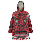 Aotearoa Iwi Ngati Kahungunu Wearable Blanket Hoodie Maori Wharenui House Tribal Pattern