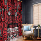 Aotearoa Iwi Ngati Kahungunu Window Curtain Maori Wharenui House Tribal Pattern