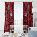 Aotearoa Iwi Ngati Kahungunu Window Curtain Maori Wharenui House Tribal Pattern