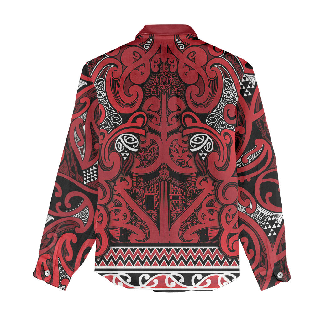 Aotearoa Iwi Ngati Kahungunu Women Casual Shirt Maori Wharenui House Tribal Pattern