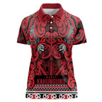 Aotearoa Iwi Ngati Kahungunu Women Polo Shirt Maori Wharenui House Tribal Pattern