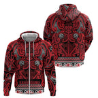 Aotearoa Iwi Ngati Kahungunu Zip Hoodie Maori Wharenui House Tribal Pattern