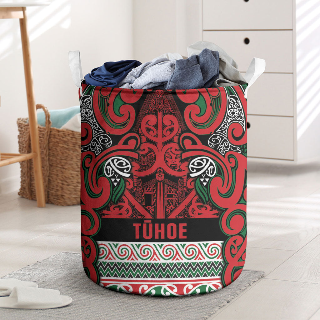 Aotearoa Iwi Tuhoe Laundry Basket Maori Wharenui House Tribal Pattern