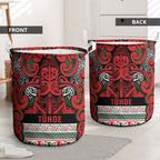 Aotearoa Iwi Tuhoe Laundry Basket Maori Wharenui House Tribal Pattern