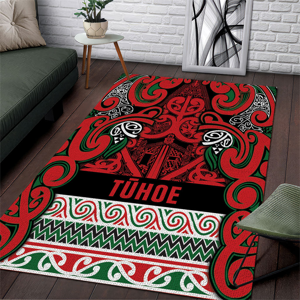 Aotearoa Iwi Tuhoe Area Rug Maori Wharenui House Tribal Pattern