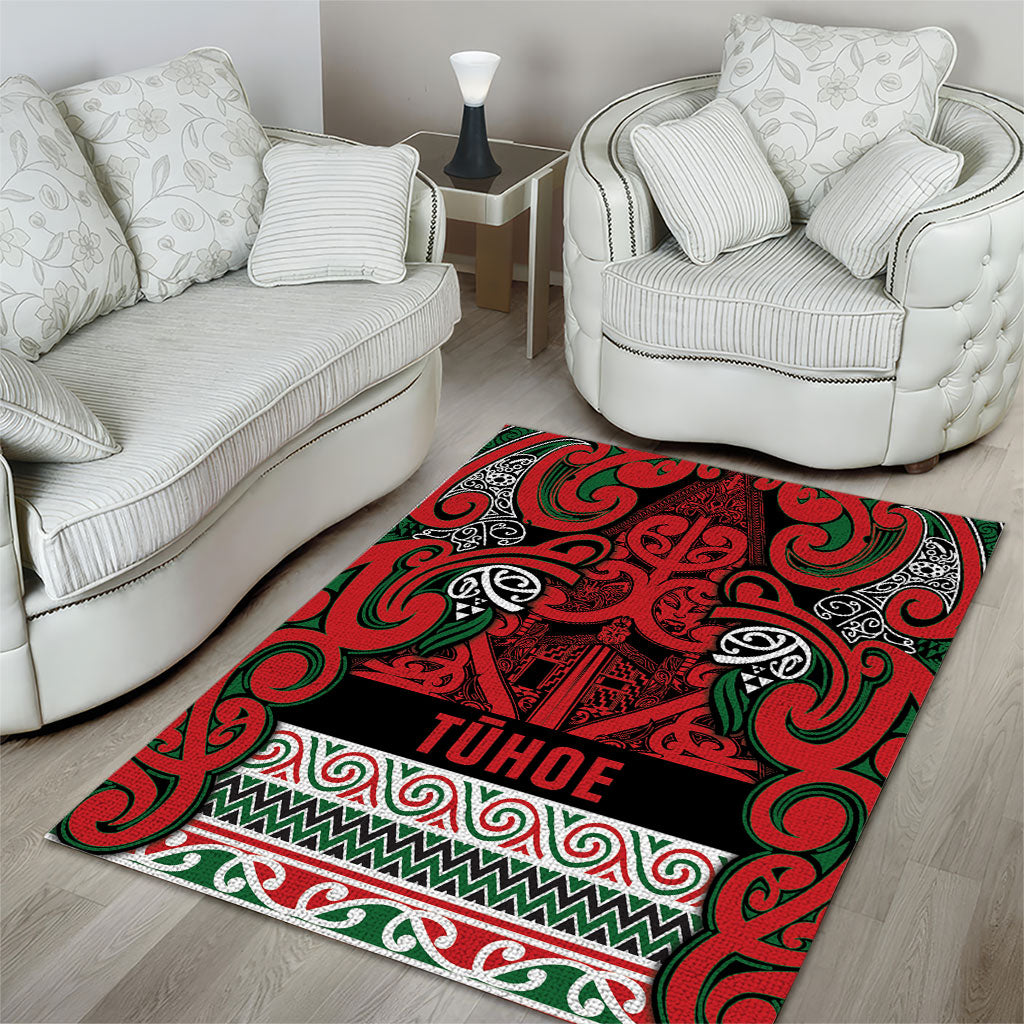 Aotearoa Iwi Tuhoe Area Rug Maori Wharenui House Tribal Pattern