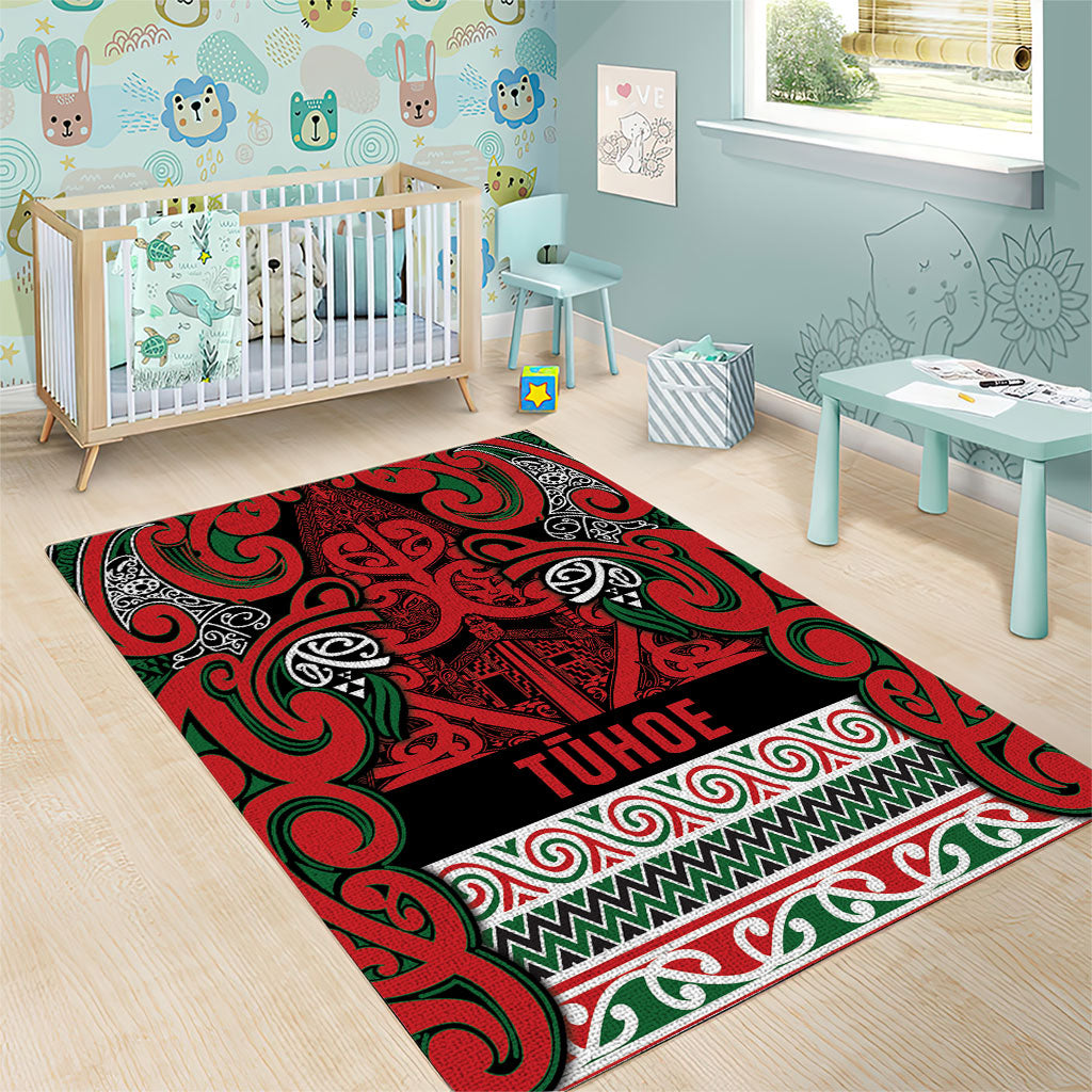 Aotearoa Iwi Tuhoe Area Rug Maori Wharenui House Tribal Pattern