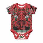 Aotearoa Iwi Tuhoe Baby Onesie Maori Wharenui House Tribal Pattern