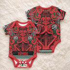 Aotearoa Iwi Tuhoe Baby Onesie Maori Wharenui House Tribal Pattern