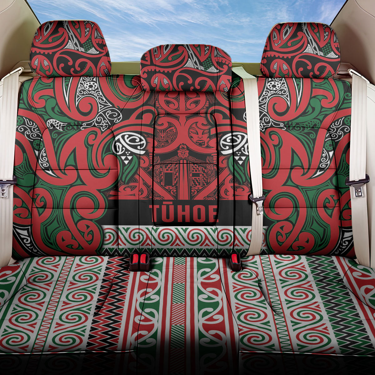 Aotearoa Iwi Tuhoe Back Car Seat Cover Maori Wharenui House Tribal Pattern