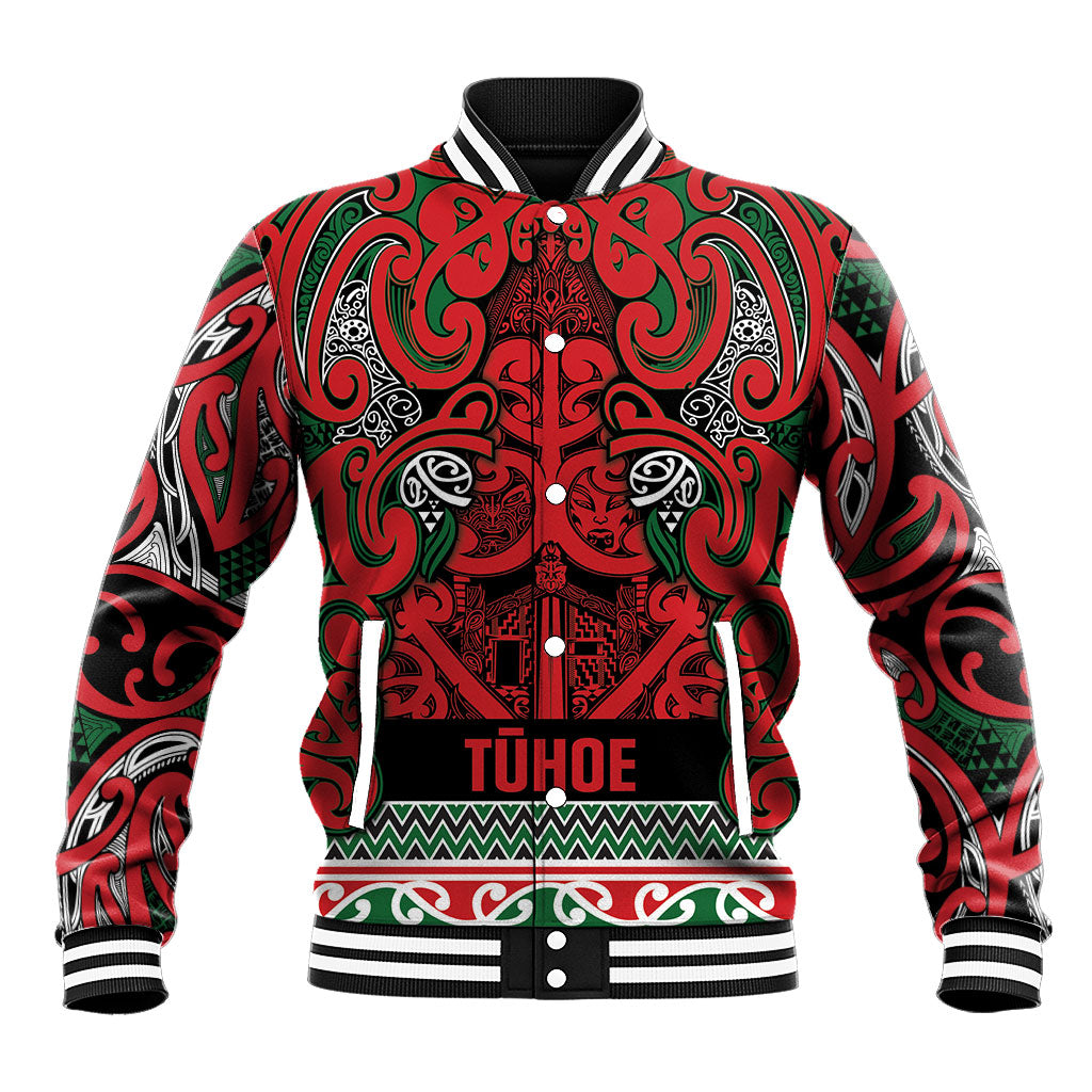 Aotearoa Iwi Tuhoe Baseball Jacket Maori Wharenui House Tribal Pattern