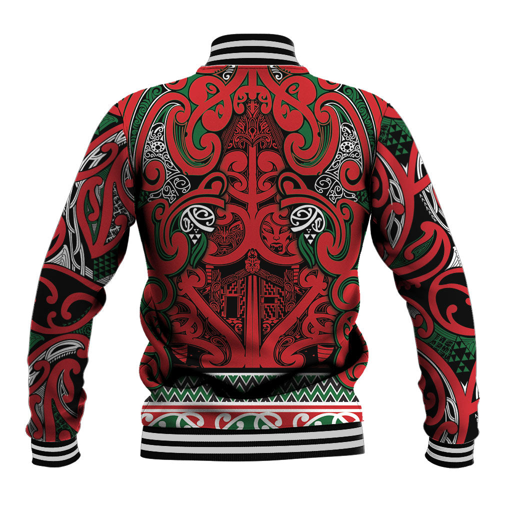 Aotearoa Iwi Tuhoe Baseball Jacket Maori Wharenui House Tribal Pattern