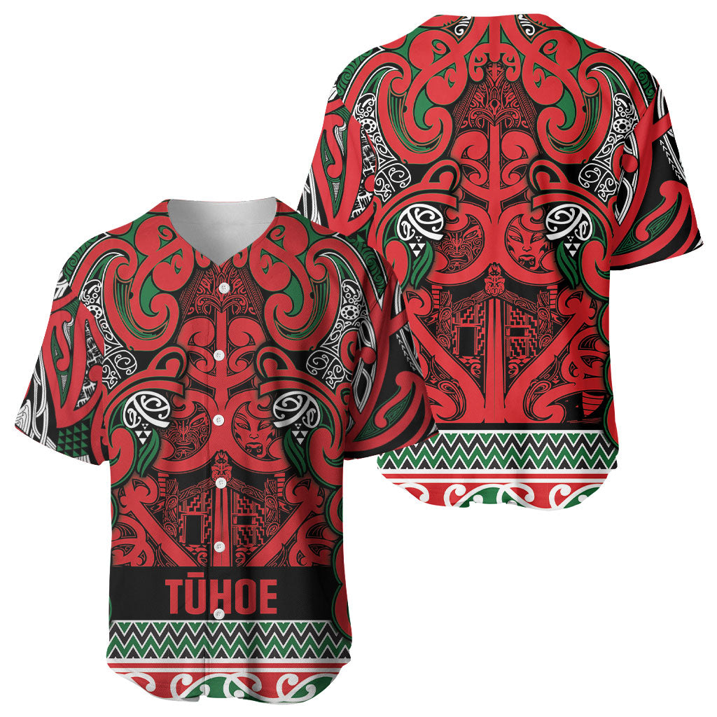 Aotearoa Iwi Tuhoe Baseball Jersey Maori Wharenui House Tribal Pattern