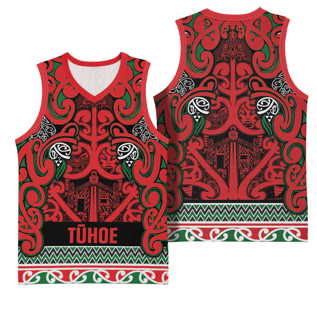 Aotearoa Iwi Tuhoe Basketball Jersey Maori Wharenui House Tribal Pattern
