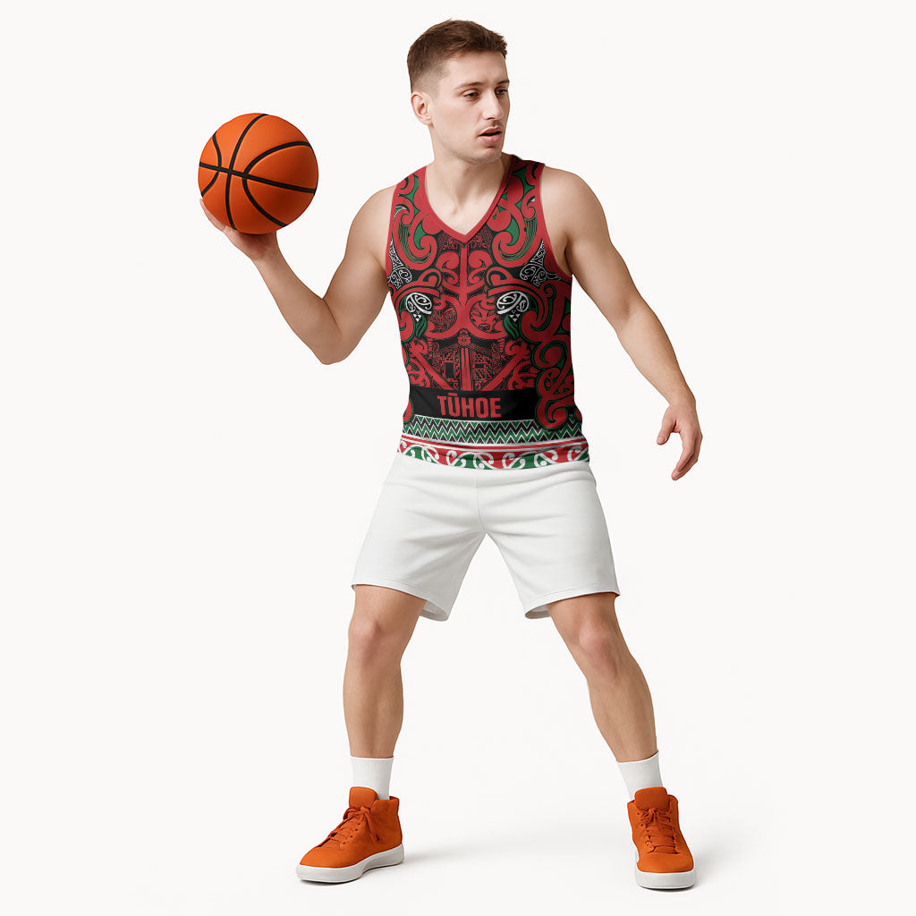 Aotearoa Iwi Tuhoe Basketball Jersey Maori Wharenui House Tribal Pattern