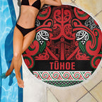 Aotearoa Iwi Tuhoe Beach Blanket Maori Wharenui House Tribal Pattern