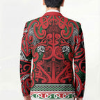 Aotearoa Iwi Tuhoe Blazer Maori Wharenui House Tribal Pattern