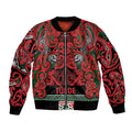 Aotearoa Iwi Tuhoe Bomber Jacket Maori Wharenui House Tribal Pattern
