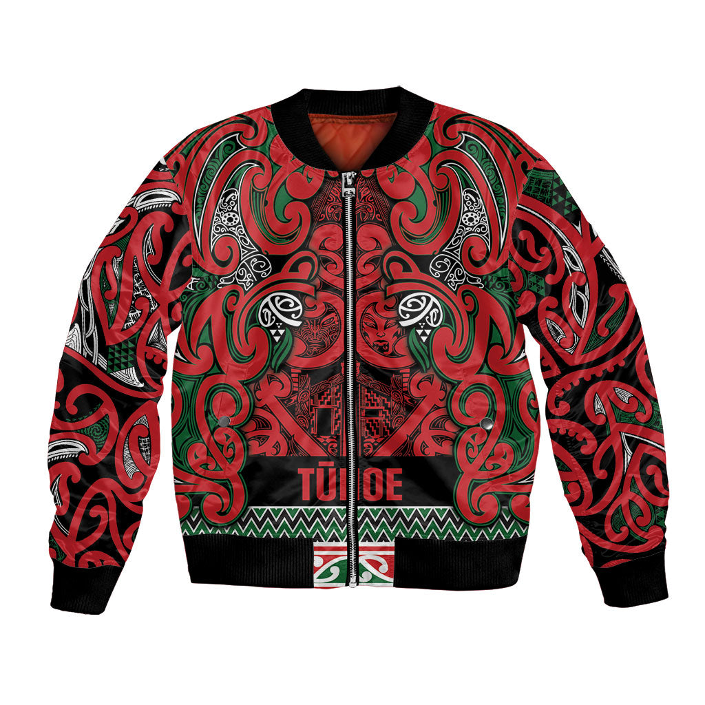 Aotearoa Iwi Tuhoe Bomber Jacket Maori Wharenui House Tribal Pattern