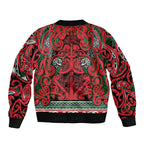 Aotearoa Iwi Tuhoe Bomber Jacket Maori Wharenui House Tribal Pattern